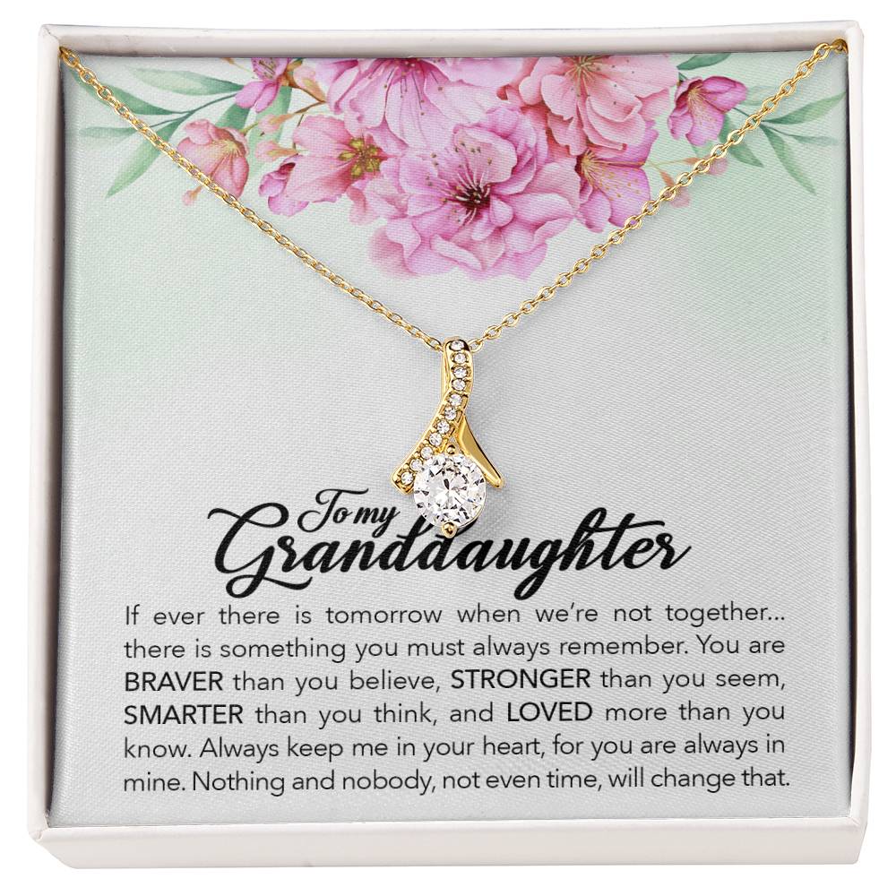 A To My Granddaughter, Always Keep Me In Your Heart - Alluring Beauty Necklace that says "I love my granddaughters" from ShineOn Fulfillment.