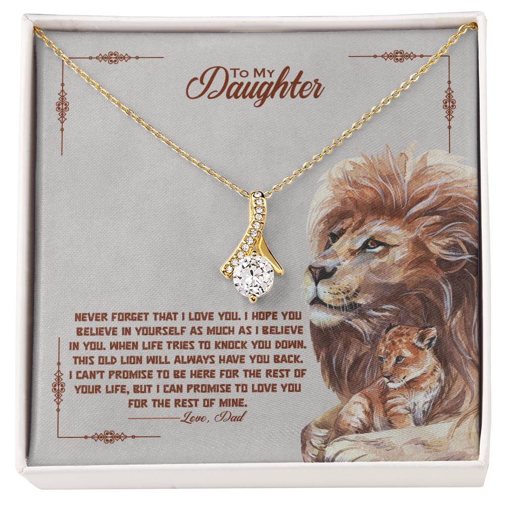 A To My Beautiful Daughter, I Promise To Love You For The Rest Of My Life - Alluring Beauty Necklace pendant necklace in a gift box by ShineOn Fulfillment.