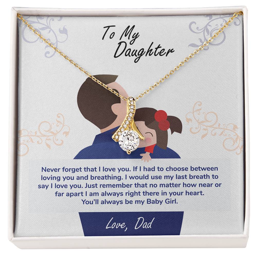 A thoughtful gift box containing the "To My Daughter, You_ll Always Be My Baby Girl - Alluring Beauty Necklace" by ShineOn Fulfillment for my daughter.