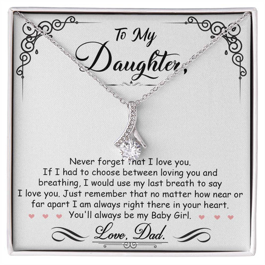 A ShineOn Fulfillment pendant necklace gift for my daughter: To My Daughter, I'm Always Right Here In Your Heart - Alluring Beauty Necklace.