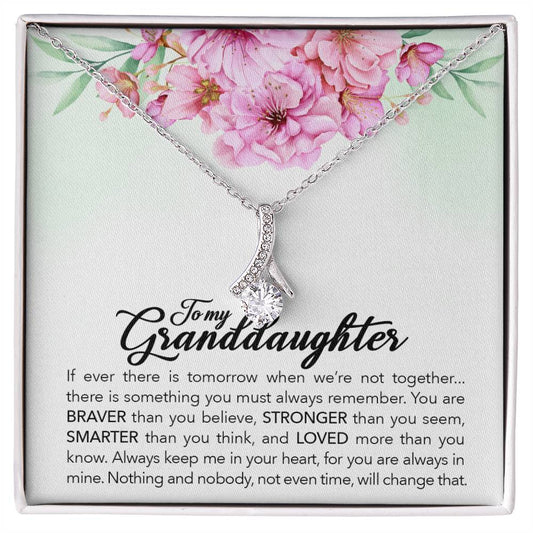 A gift box with the ShineOn Fulfillment To My Granddaughter, Always Keep Me In Your Heart, - Alluring Beauty Necklace for my granddaughters.
