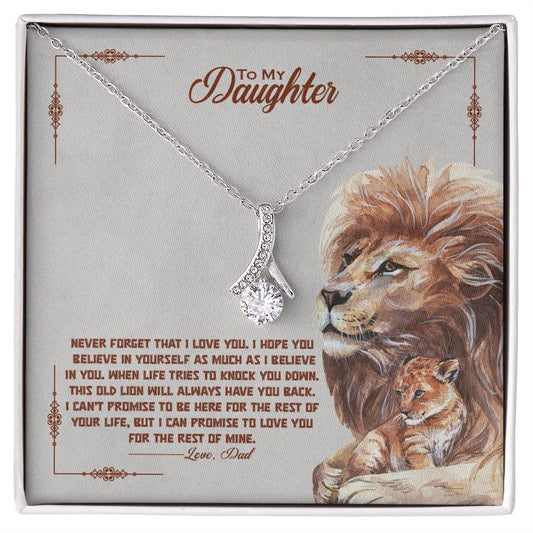 A To My Beautiful Daughter, I Promise To Love You For The Rest Of My Life - Alluring Beauty Necklace pendant necklace by ShineOn Fulfillment, perfect as a gift.