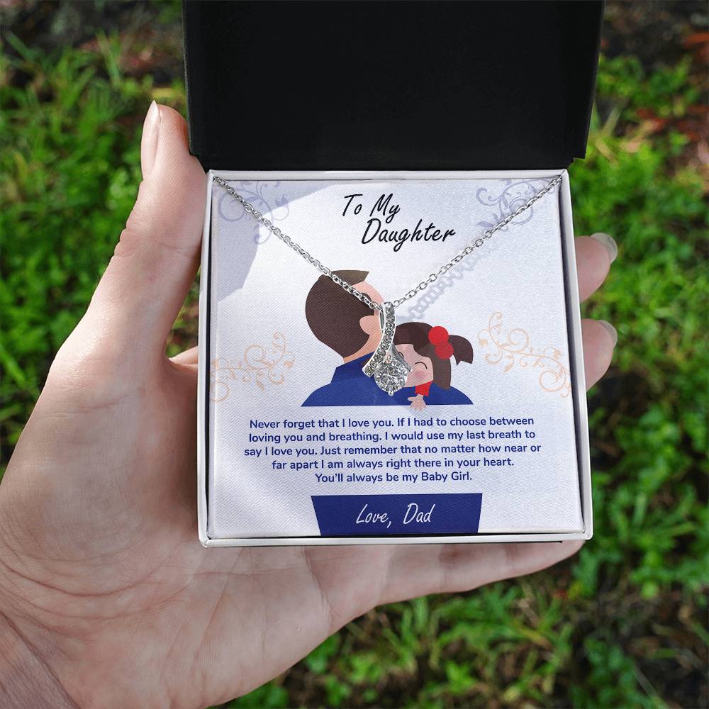 A gift box with an image of a mother and daughter holding the "To My Daughter, You_ll Always Be My Baby Girl - Alluring Beauty Necklace" by ShineOn Fulfillment.
