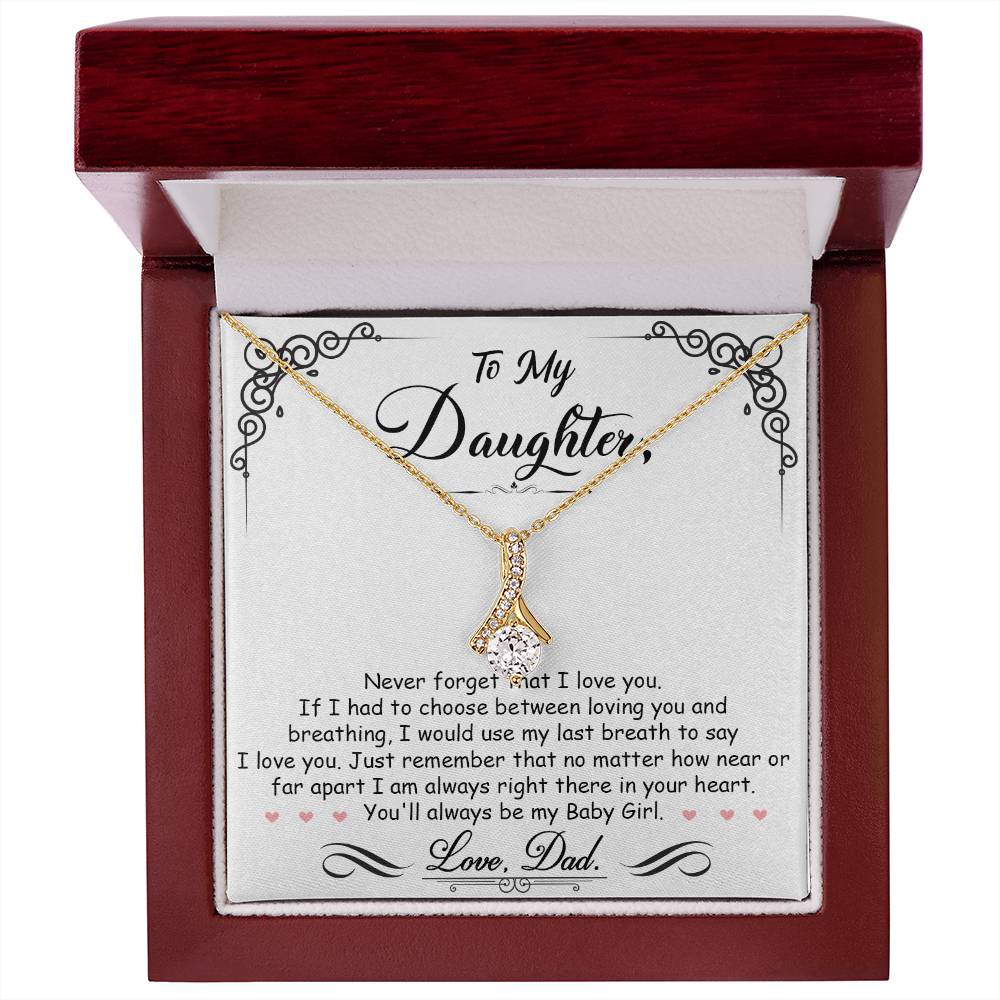 A To My Daughter, I'm Always Right Here In Your Heart - Alluring Beauty Necklace gift for my daughter by ShineOn Fulfillment.