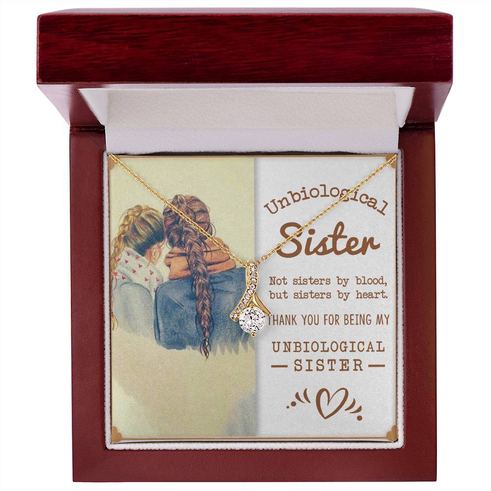To My Unbiological Sister, Sisters By Heart - Alluring Beauty Necklace