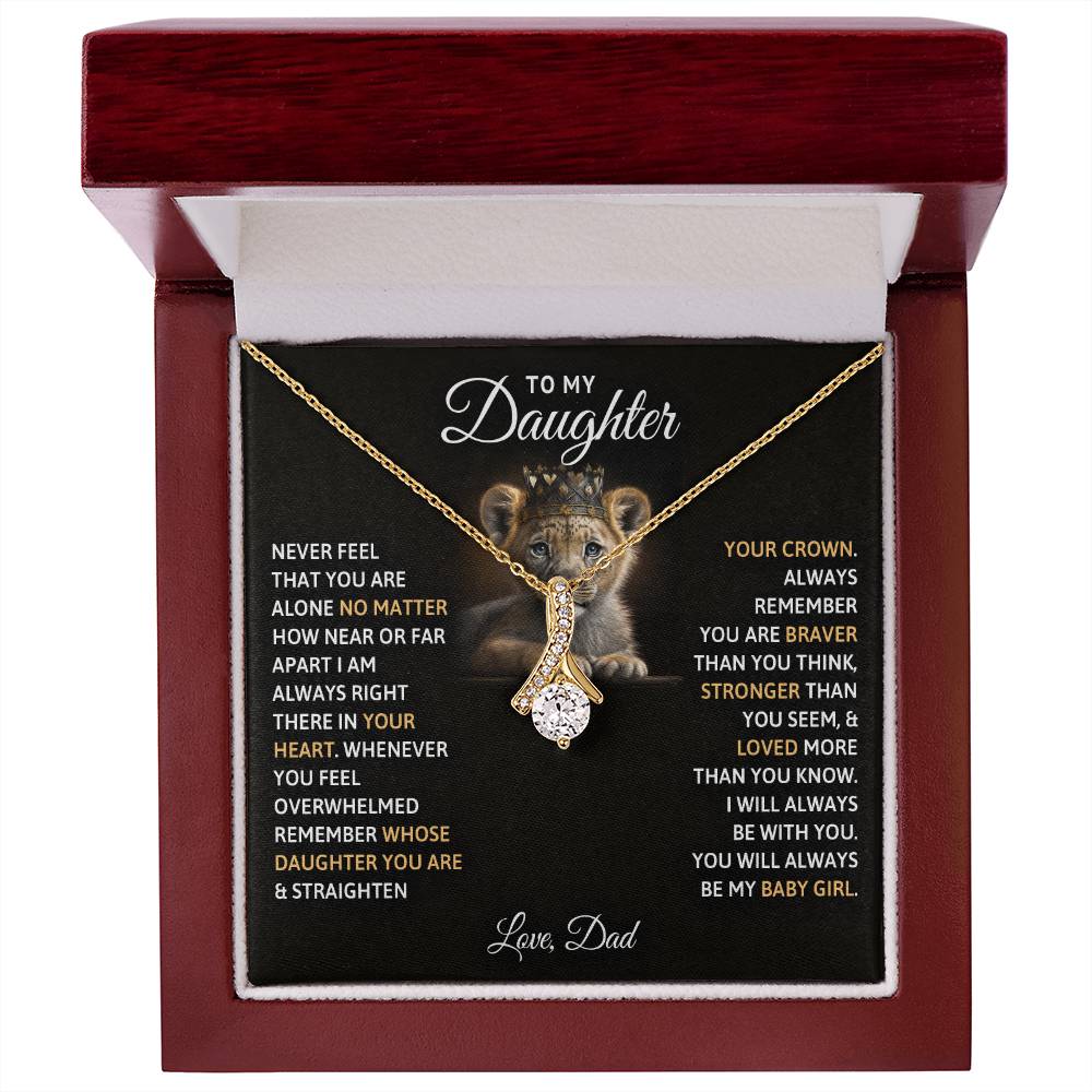 A "To My Daughter, You Will Always Be My Baby Girls - Alluring Beauty Necklace" by ShineOn Fulfillment, featuring a teddy bear, perfect as a gift.