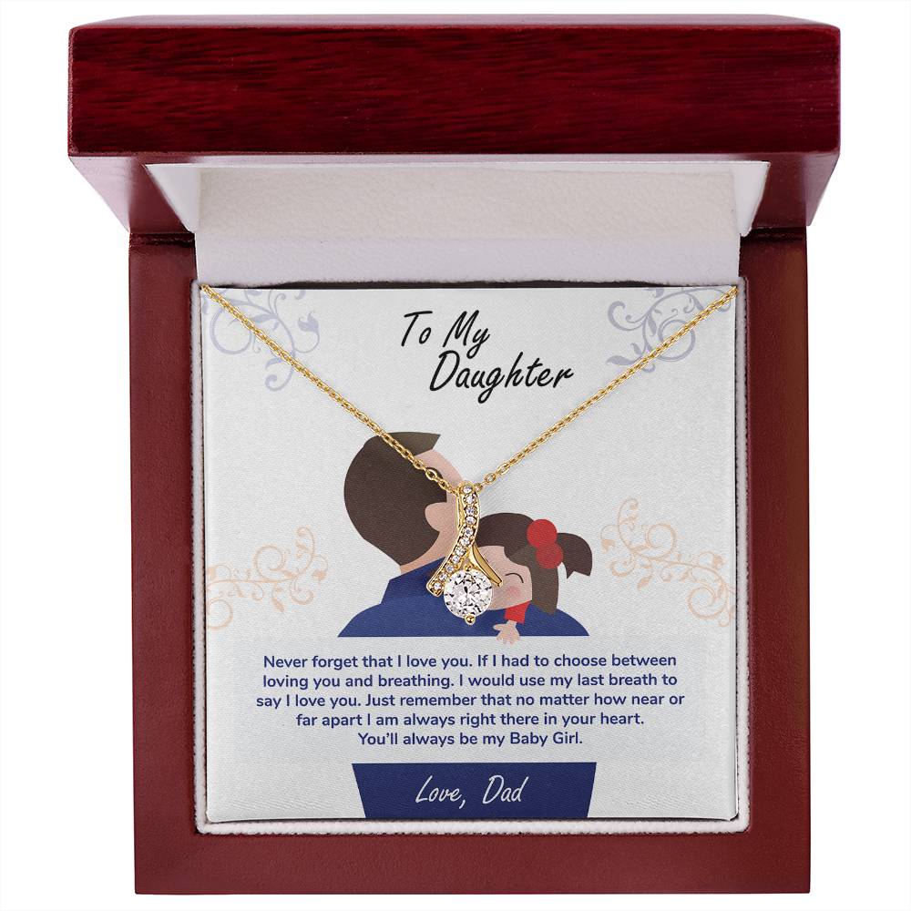 A To My Daughter, You_ll Always Be My Baby Girl - Alluring Beauty Necklace presented in a gift box featuring an image of a daughter by ShineOn Fulfillment.