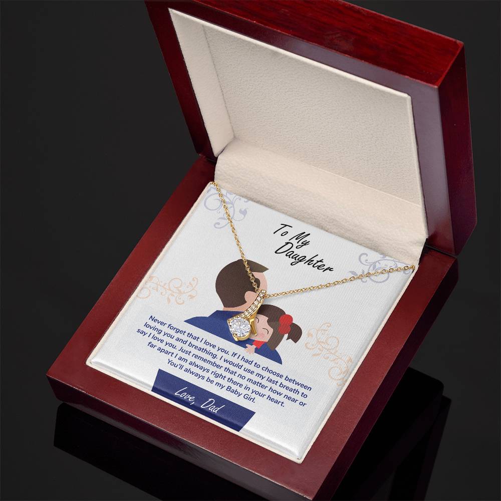 A To My Daughter, You_ll Always Be My Baby Girl - Alluring Beauty Necklace in a wooden box with a poem on it by ShineOn Fulfillment.