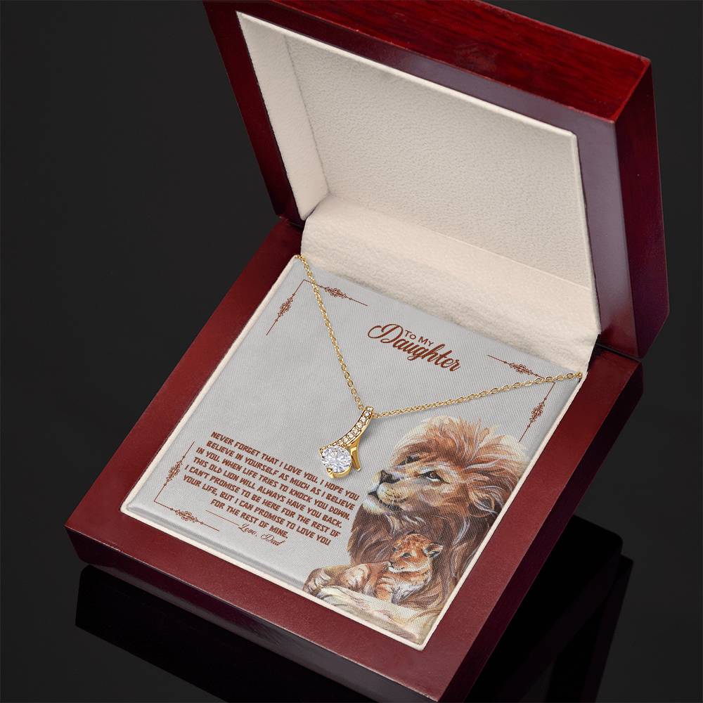 A To My Beautiful Daughter, I Promise To Love You For The Rest Of My Life - Alluring Beauty Necklace by ShineOn Fulfillment, perfect as a gift, displayed in a wooden box.