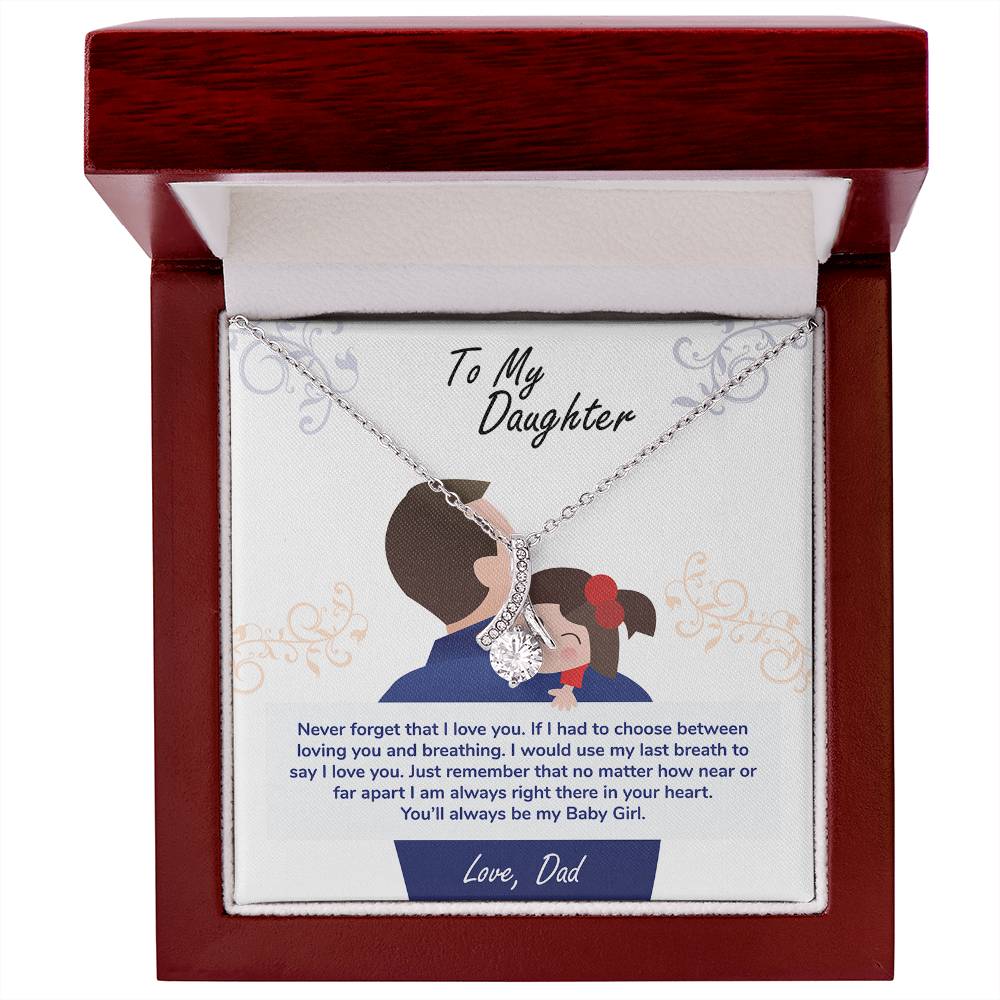 This To My Daughter, You_ll Always Be My Baby Girl - Alluring Beauty Necklace by ShineOn Fulfillment is a heartfelt gift, featuring a precious picture of a father and daughter.