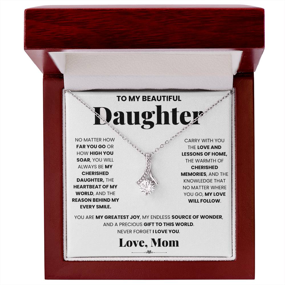 A ShineOn Fulfillment gift box with the My Cherished Daughter - Alluring Beauty Necklace for my beautiful daughter.