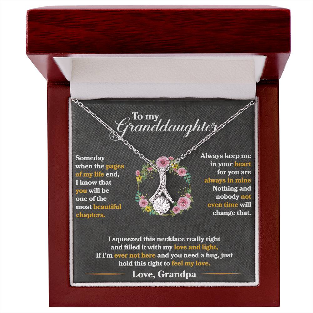 To My Granddaughter, Hold This Tight To Feel My Love - Alluring Beauty Necklace
