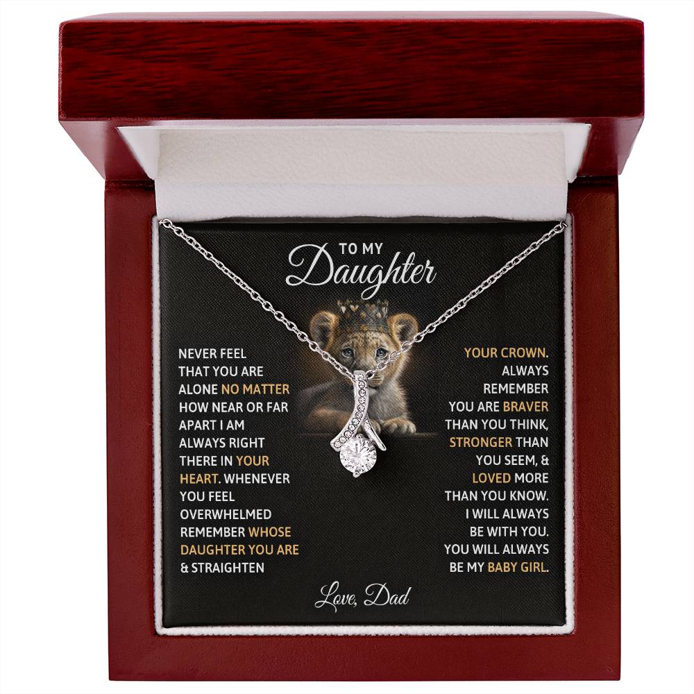 A To My Daughter, You Will Always Be My Baby Girls - Alluring Beauty Necklace by ShineOn Fulfillment inside a gift box.