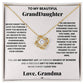A Love forever grandma - Love Knot Necklace with a pendant featuring cubic zirconia crystals, specially designed for my beautiful granddaughter by ShineOn Fulfillment.