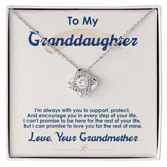 To My Granddaughter, I Love You For The Rest Of My Life - Love Knot Necklace