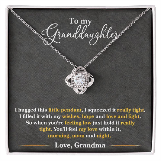 To My Granddaughter, You_ll Feel My Love Within This - Love Knot Necklace