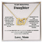 A beautiful anniversary gift box with a Love Forever Mom - Interlocking Hearts Necklace by ShineOn Fulfillment, expressing love for my daughter.