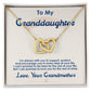 To My Granddaughter, I Love You For The Rest Of My Life - Interlocking Hearts Necklace