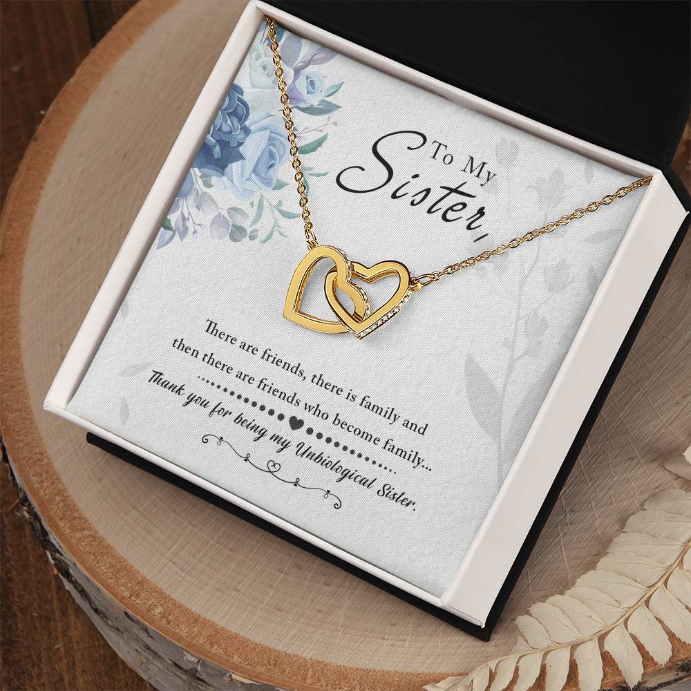 To My Sister, Thank You For Everything - Interlocking Hearts Necklace