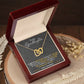 To My Granddaughter, You_ll Feel My Love Within This - Interlocking Hearts Necklace