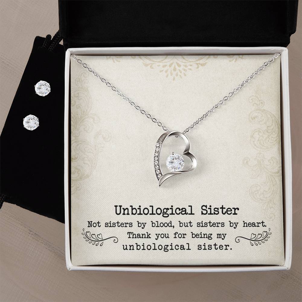To My Unbiological Sister, Sister By Heart - Forever Love Necklace