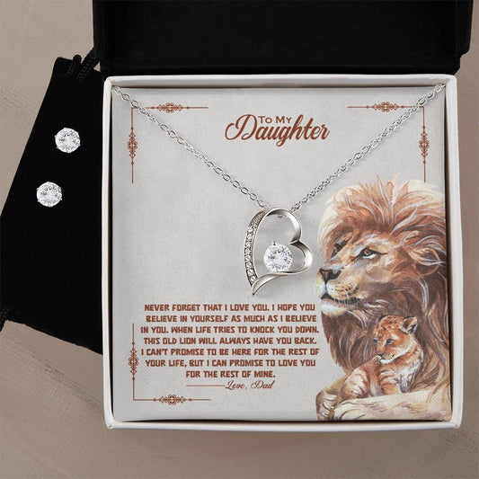 A To My Beautiful Daughter, I Promise To Love You For The Rest Of My Life - Forever Love Necklace by ShineOn Fulfillment enclosed in a gift box.