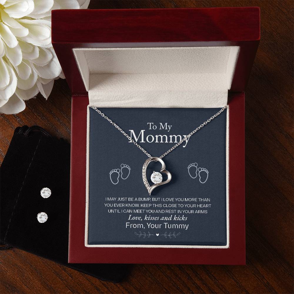 To My Mommy, Love From Your Tummy - Forever Love Necklace