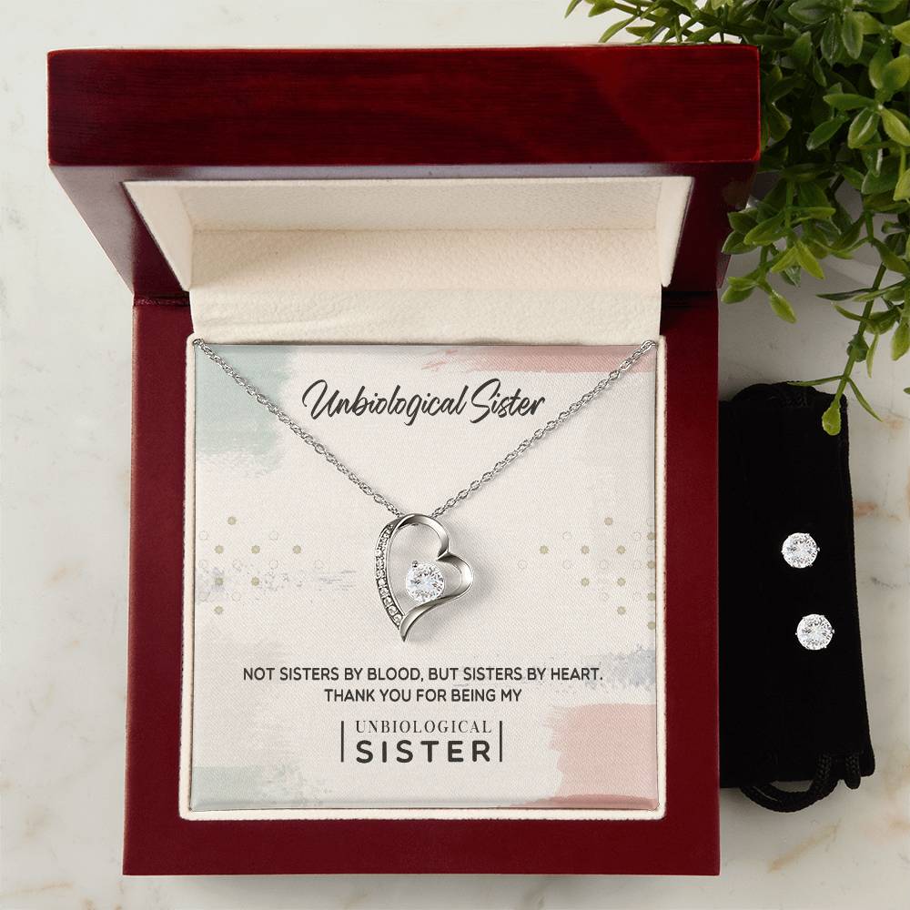 To My Unbiological Sister, Thank You - Forever Love Necklace