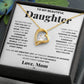 A My Cherished Daughter - Forever Love Necklace from ShineOn Fulfillment, beautifully presented in a gift box.