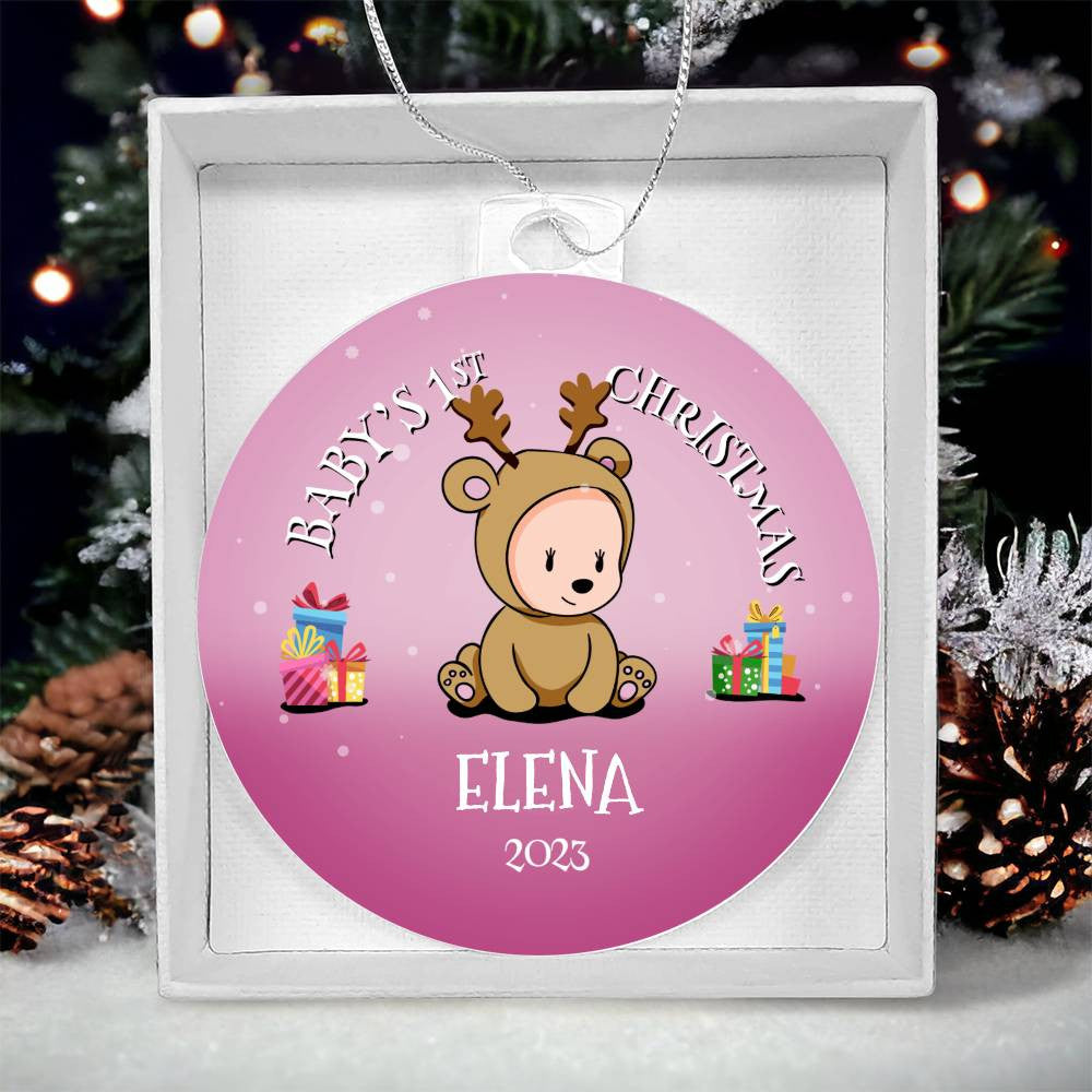 A Baby's First Christmas Ornament - Personalized with a baby's name on it by AnywherePOD.