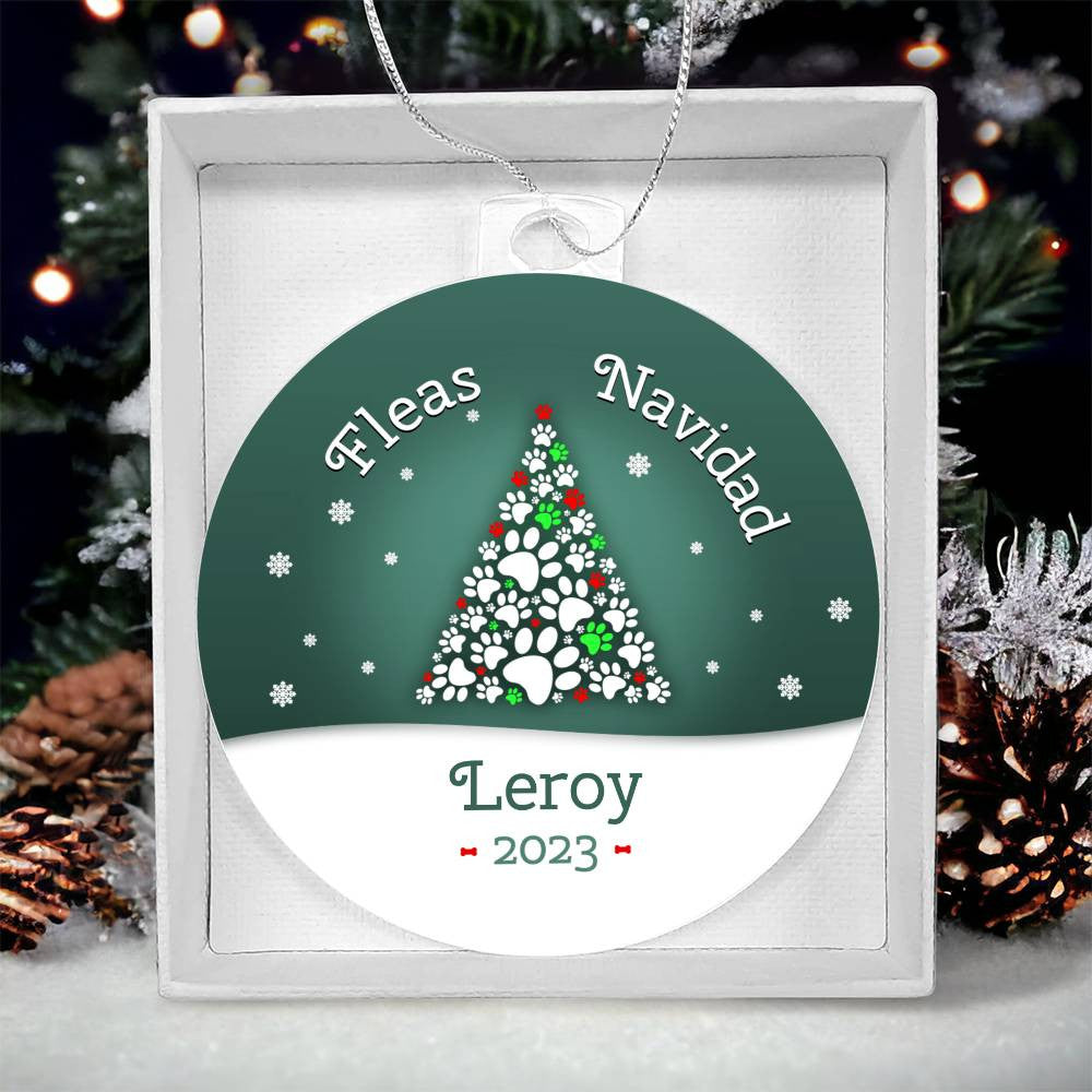 Dogs Name Personalized Christmas Ornament, a perfect gift for the holiday season, by AnywherePOD.