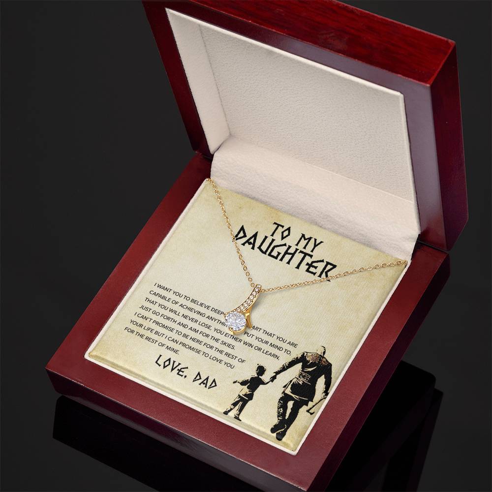 The To My Daughter, You Will Never Lose - Alluring Beauty necklace by ShineOn Fulfillment is a stunning gift, featuring a picture of a mother and daughter in a box. Perfect for that special someone.