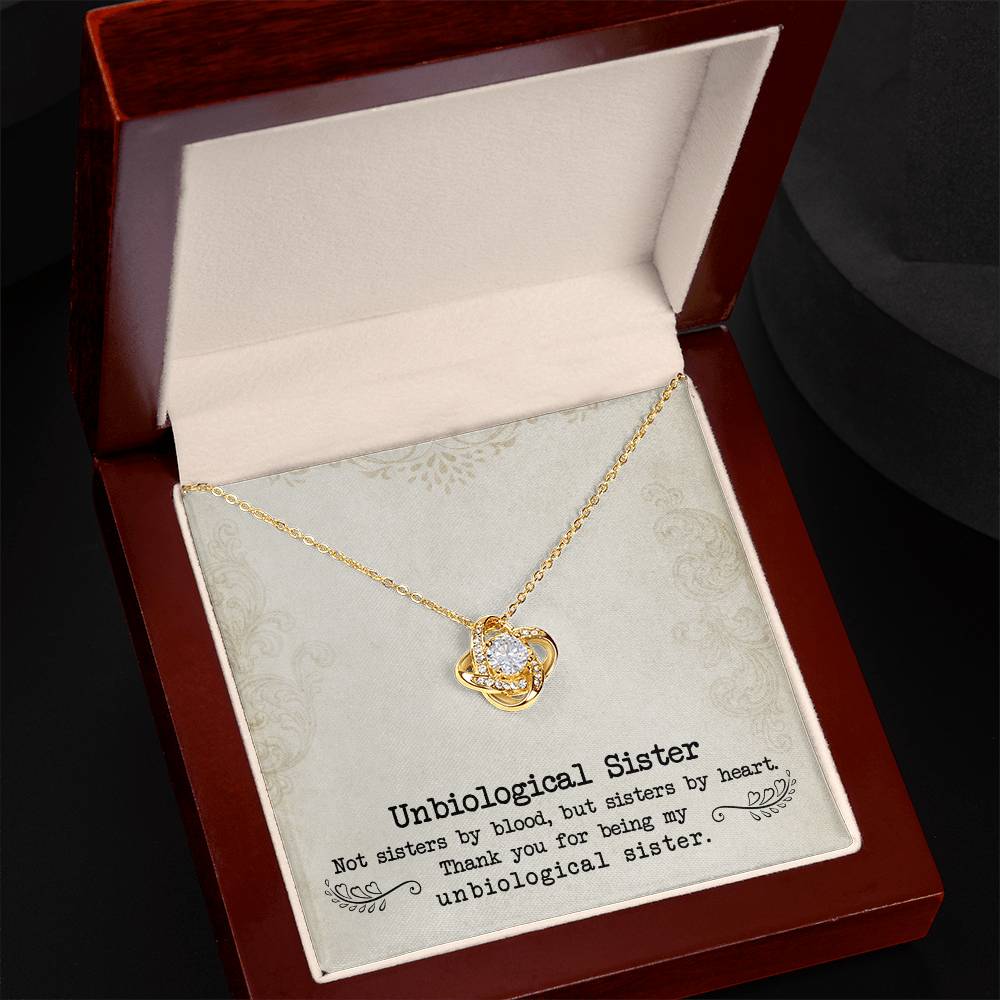 To My Unbiological Sister, Sister By Heart - Love Knot Necklace